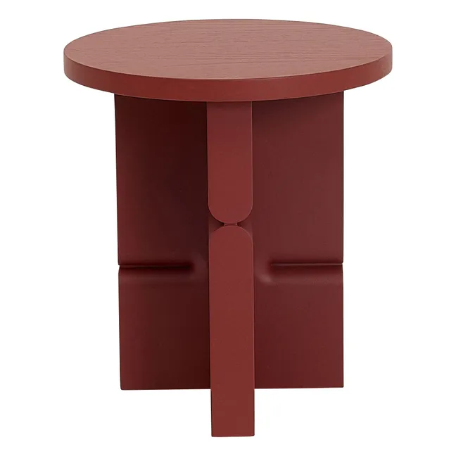 Table d'appoint en bois peint Noon | Rouge Brun