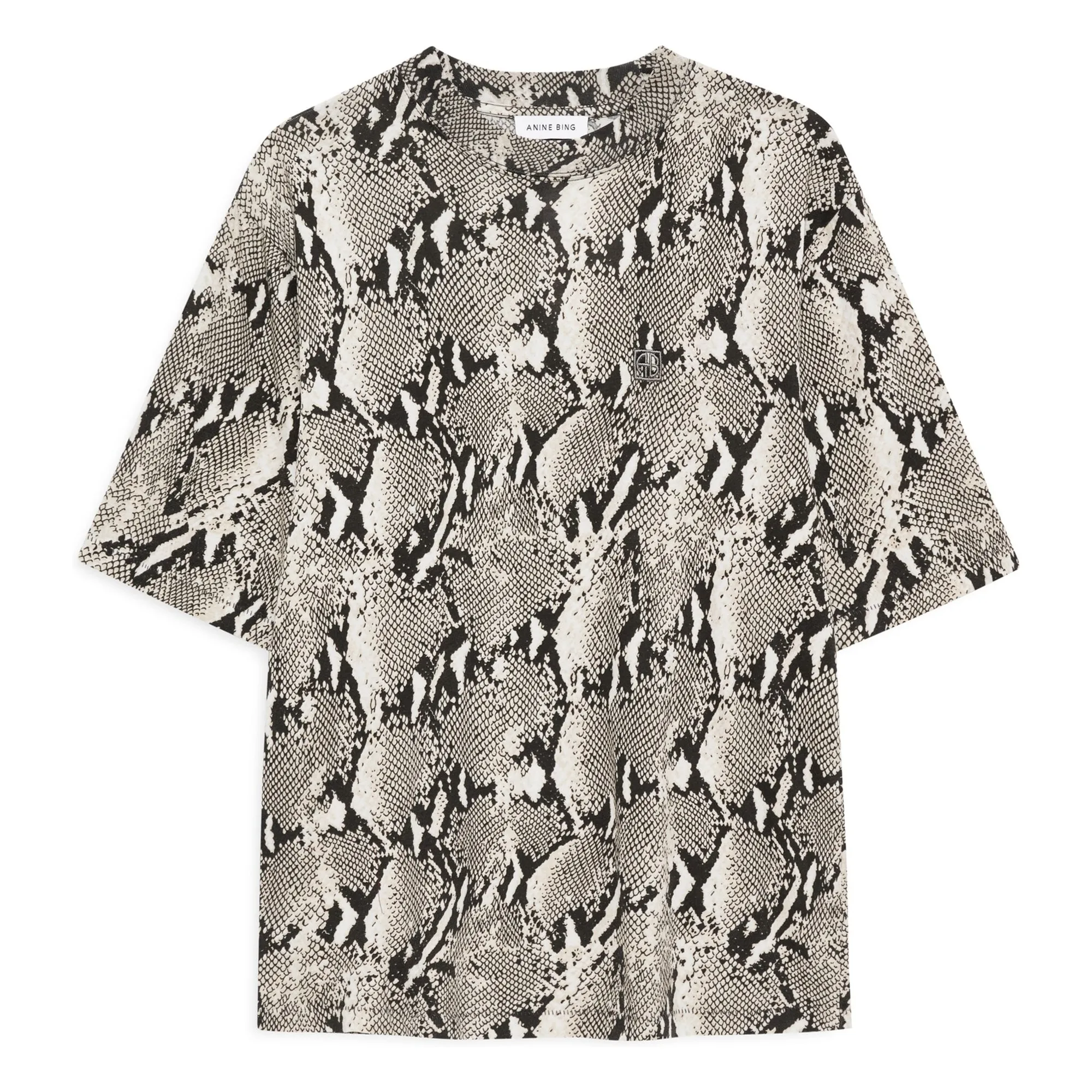 Anine Bing Grey Avi Python T-Shirt