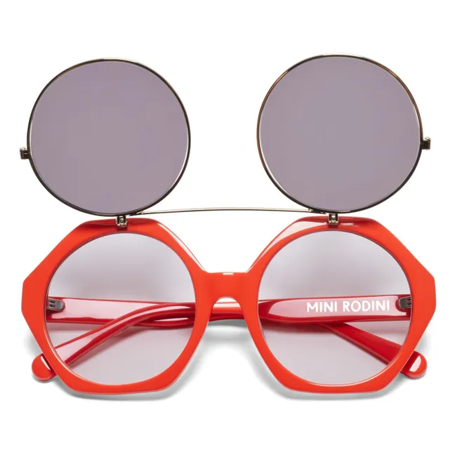 Flip Up-Sonnenbrille aus recycelten Fasern | Rot