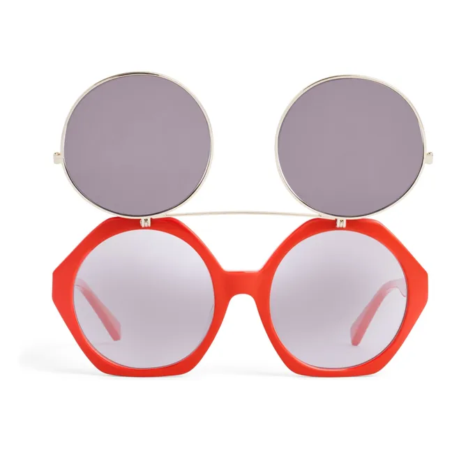 Flip Up-Sonnenbrille aus recycelten Fasern | Rot
