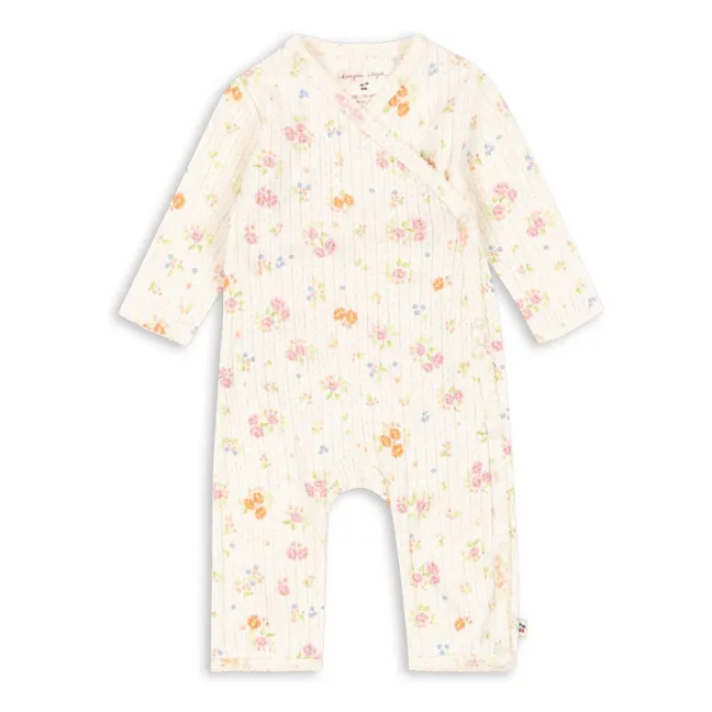 Ripp-Jumpsuit Minnie Blümchen Bio-Baumwolle | Seidenfarben