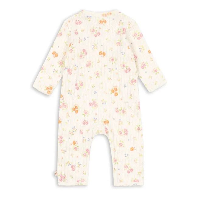 Ripp-Jumpsuit Minnie Blümchen Bio-Baumwolle | Seidenfarben