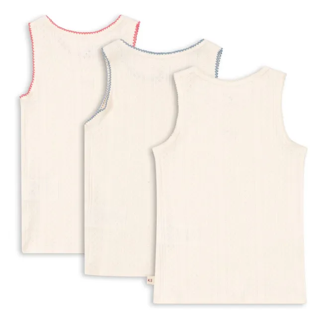 Lote de 3 camisetas de tirantes de algodón ecológico Minna | Crudo