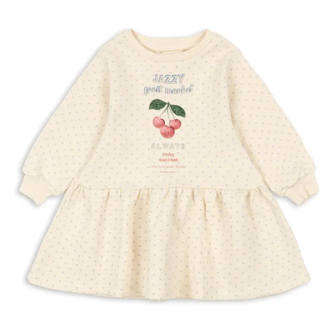 Robe Sweat Loupy Pois Coton Bio | Ecru