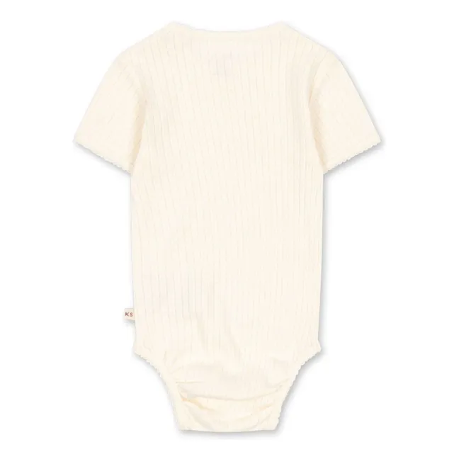 Body Côtélé Manches Courtes Minnie Coton Bio | Ecru