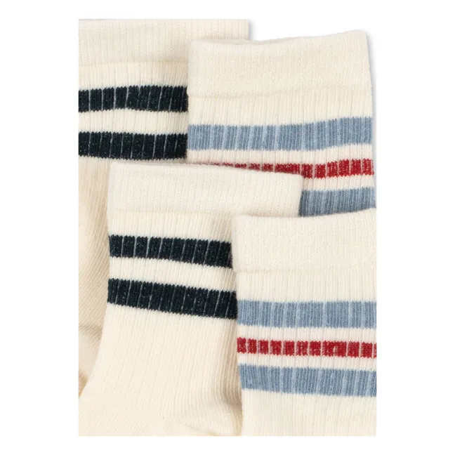Lote de 2 pares de calcetines a rayas | Crudo