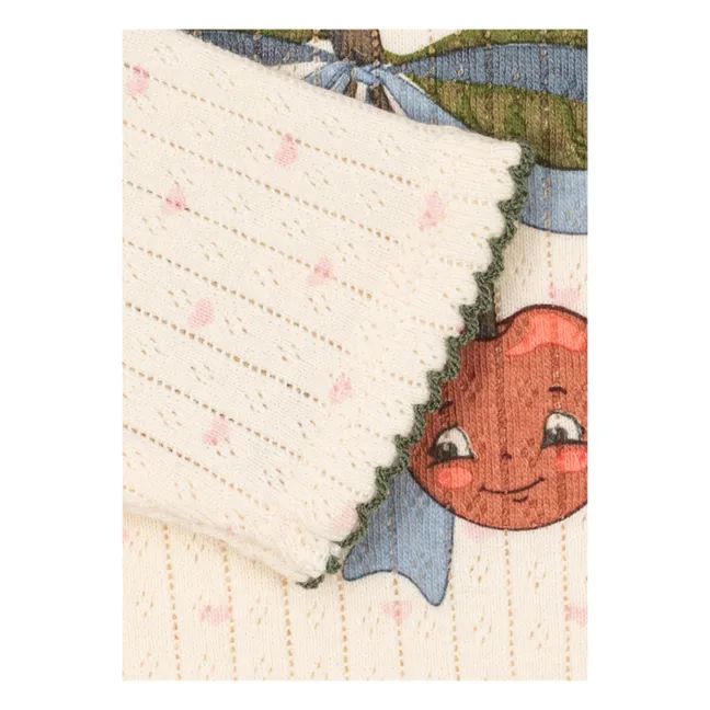 Combinaison Minnie Cerises Coton Bio | Ecru