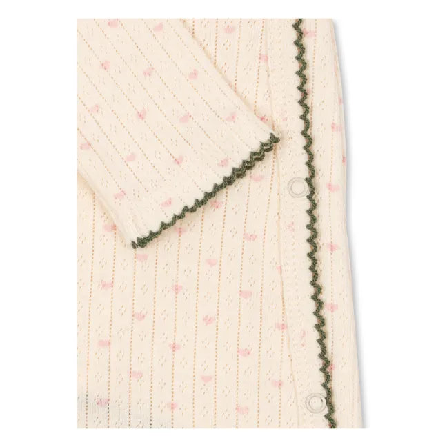 Combinaison Minnie Coeurs Coton Bio | Ecru