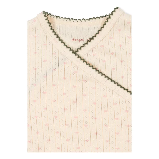 Mono Minnie corazones Algodón orgánico | Crudo