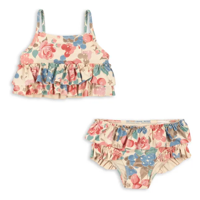 Maillot de Bain Manuca Fleuri Fibres Recyclées | Beige