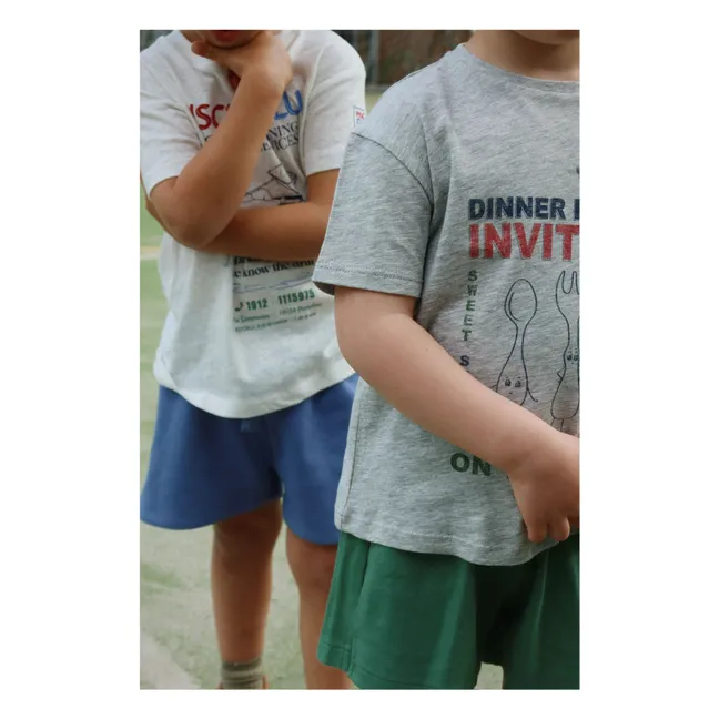 Famo Dinner Party organic cotton T-shirt | Heather grey