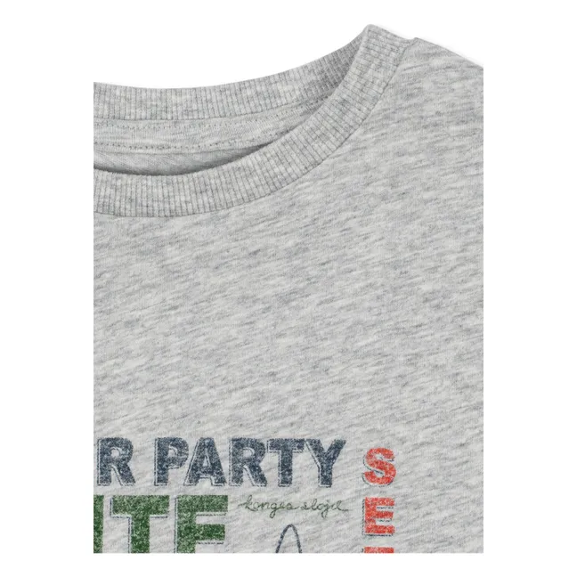 Famo Dinner Party organic cotton T-shirt | Heather grey