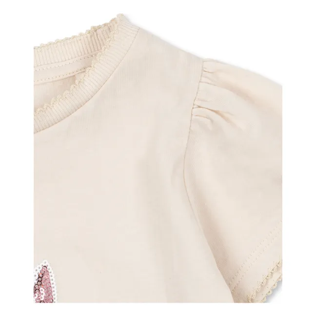 Camiseta de algodón orgánico Famo Cat | Beige