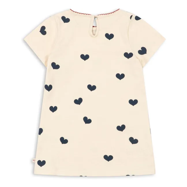 Vestido de algodón orgánico Drey Hearts | Rosa