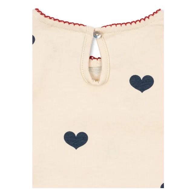 Vestido de algodón orgánico Drey Hearts | Rosa