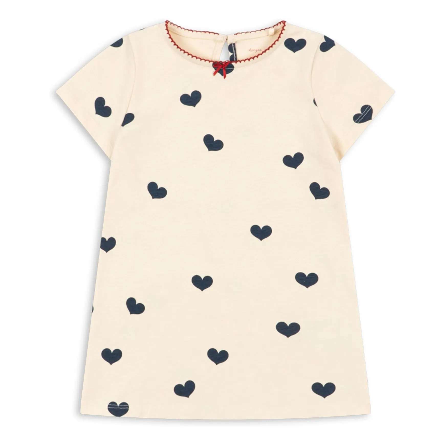 Konges Sløjd Pink Drey Cœurs Organic Cotton Dress