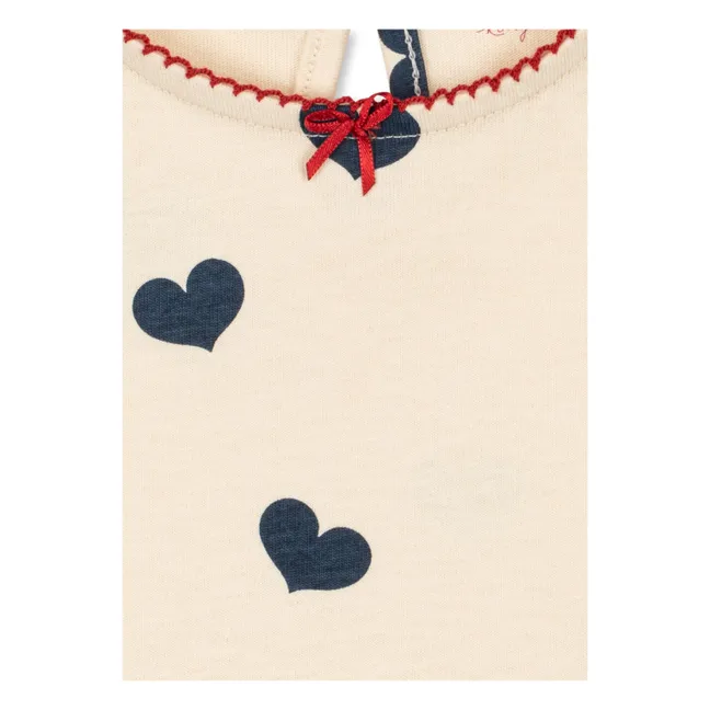 Vestido de algodón orgánico Drey Hearts | Rosa