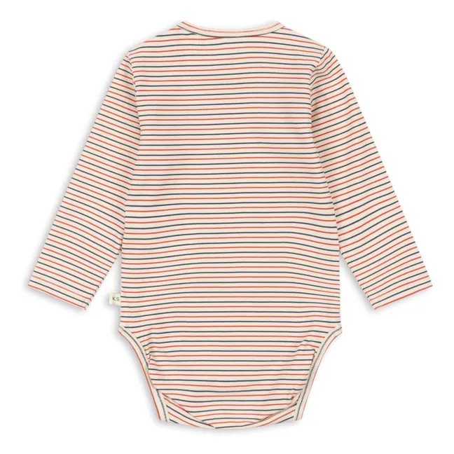 Body Rayé Coton Bio | Rouge