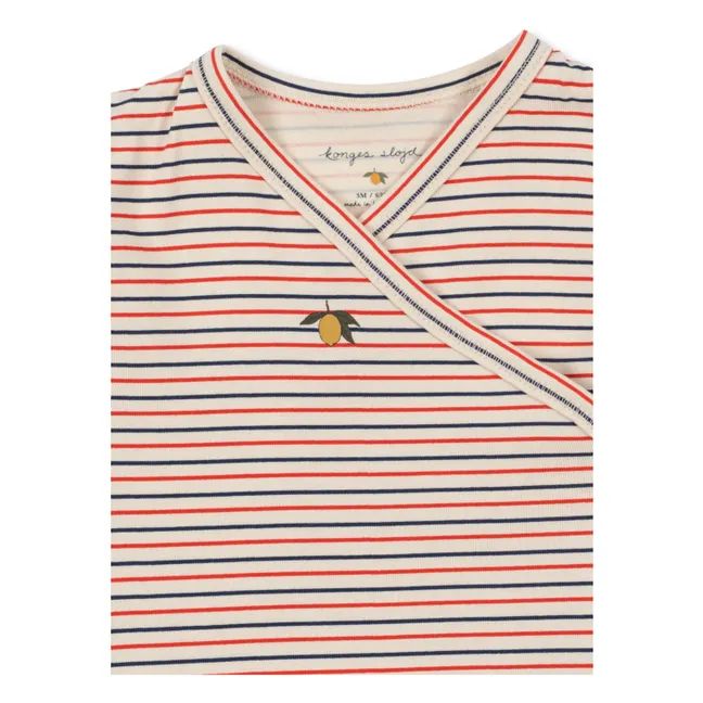 Combinaison Rayée Coton Bio | Rouge