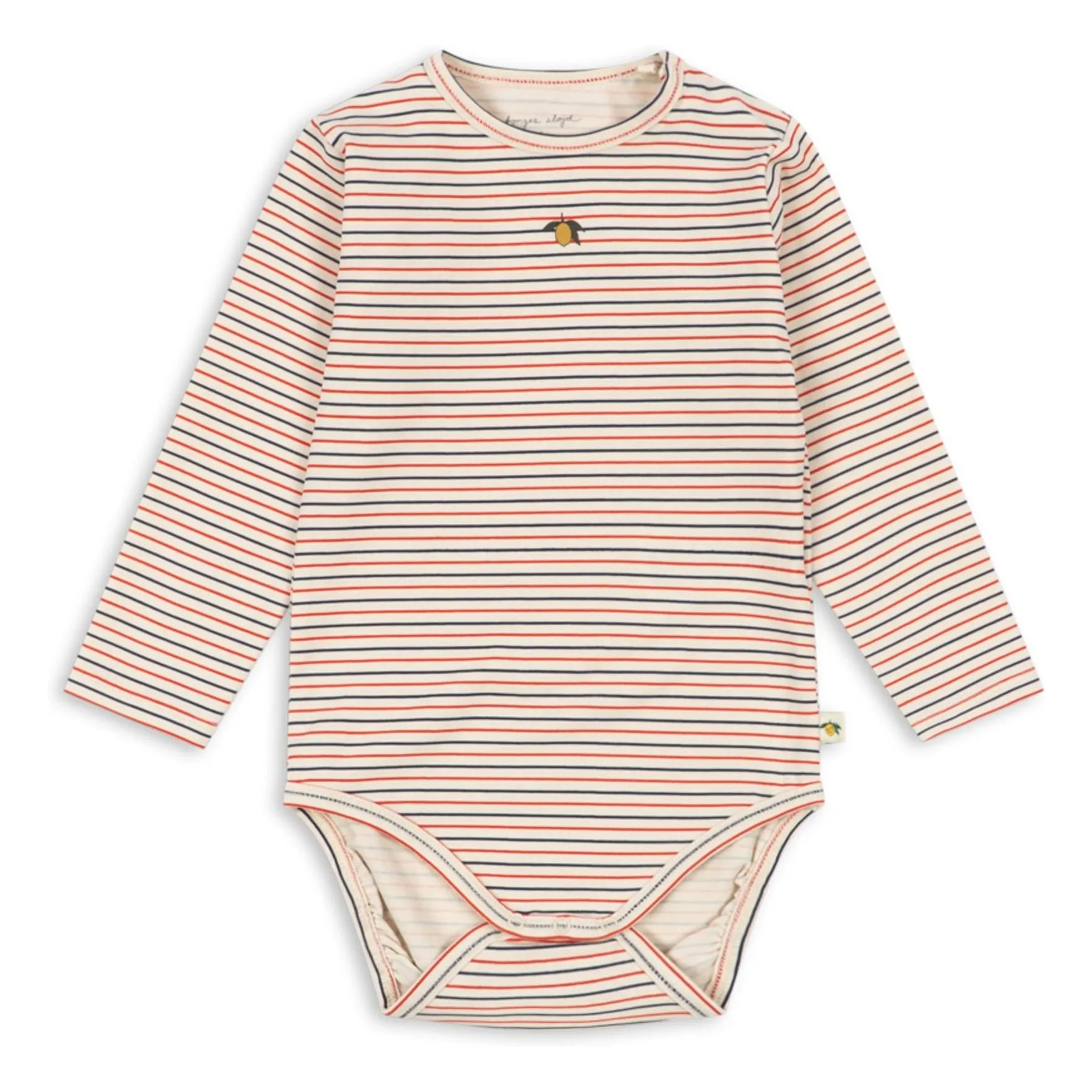 Konges Sløjd Red Striped Organic Cotton Bodysuit