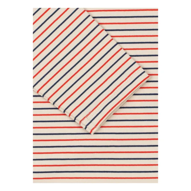 Striped Organic Cotton Bodysuit | Red