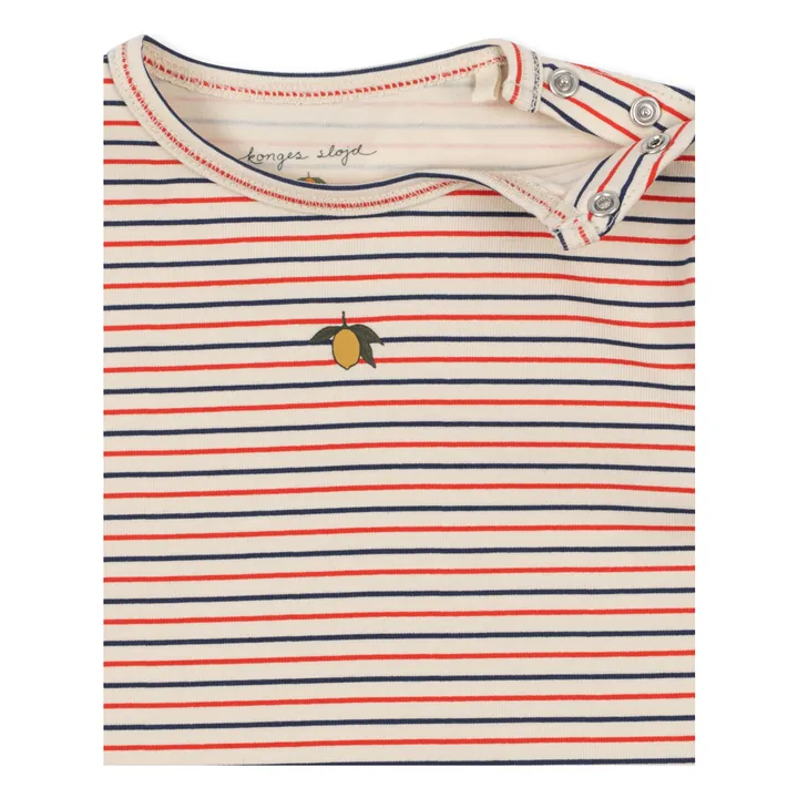 Body de rayas de algodón orgánico | Rojo- Imagen del producto n°1