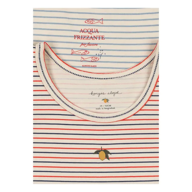 Lot de 2 Débardeurs Rayés Coton Bio | Beige