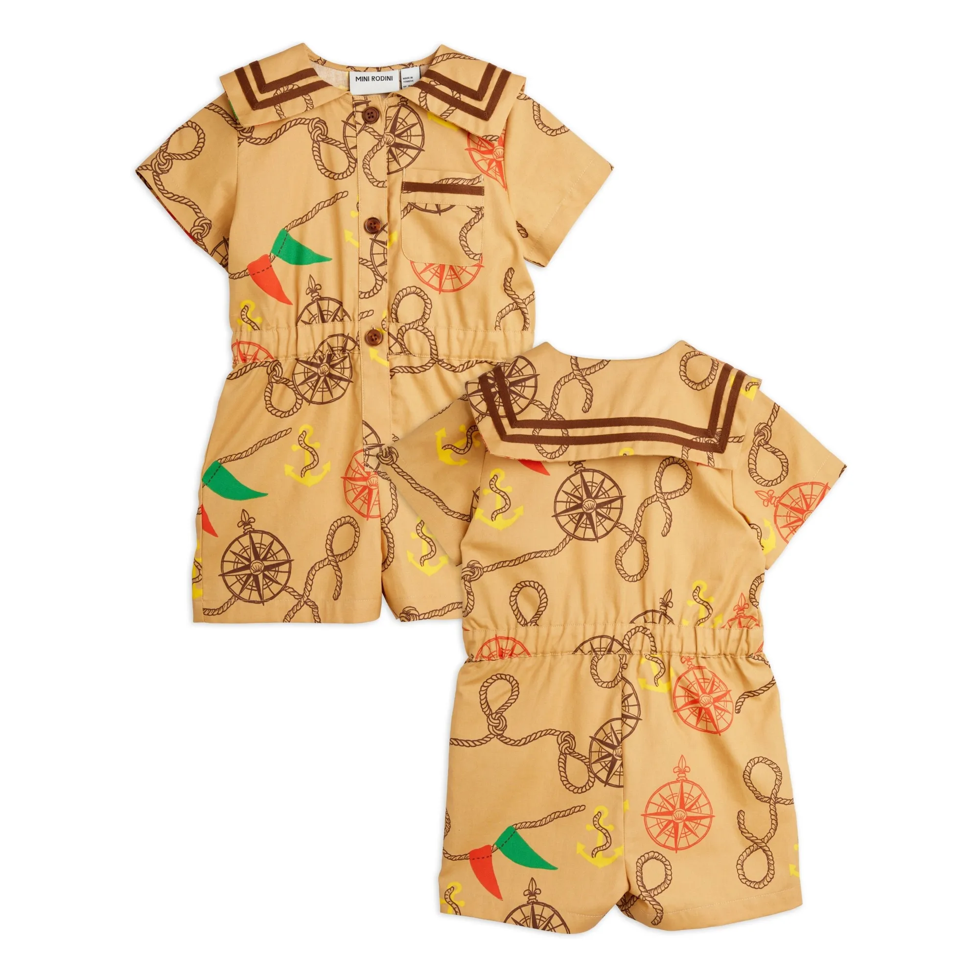 Mini Rodini Beige Organic Cotton Nautical Jumpsuit
