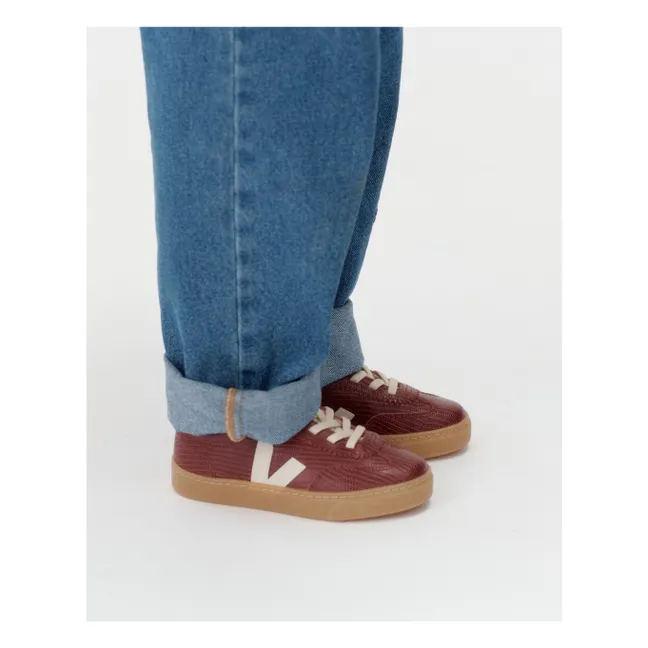 Volley Leather Lace-up Sneakers | Burgundy