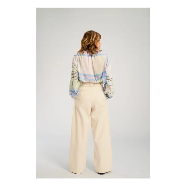 Hokkaido plaid blouse | Blue