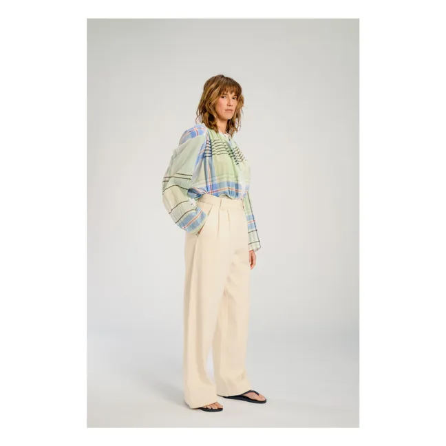 Blouse Carreaux Hokkaido | Bleu