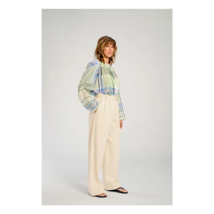 Blusa de cuadros Hokkaido | Azul- Imagen del producto n°3