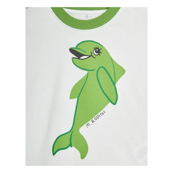 Mini Rodini - Dolphin Organic Cotton T-Shirt - White | Smallable