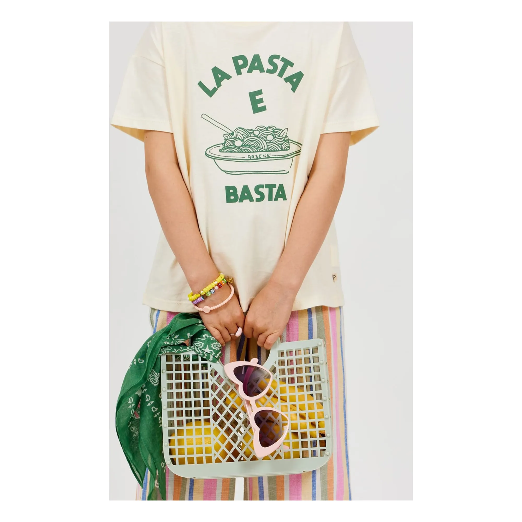 T-shirt La Pasta E Basta Coton Bio | Ecru- Image produit n°4