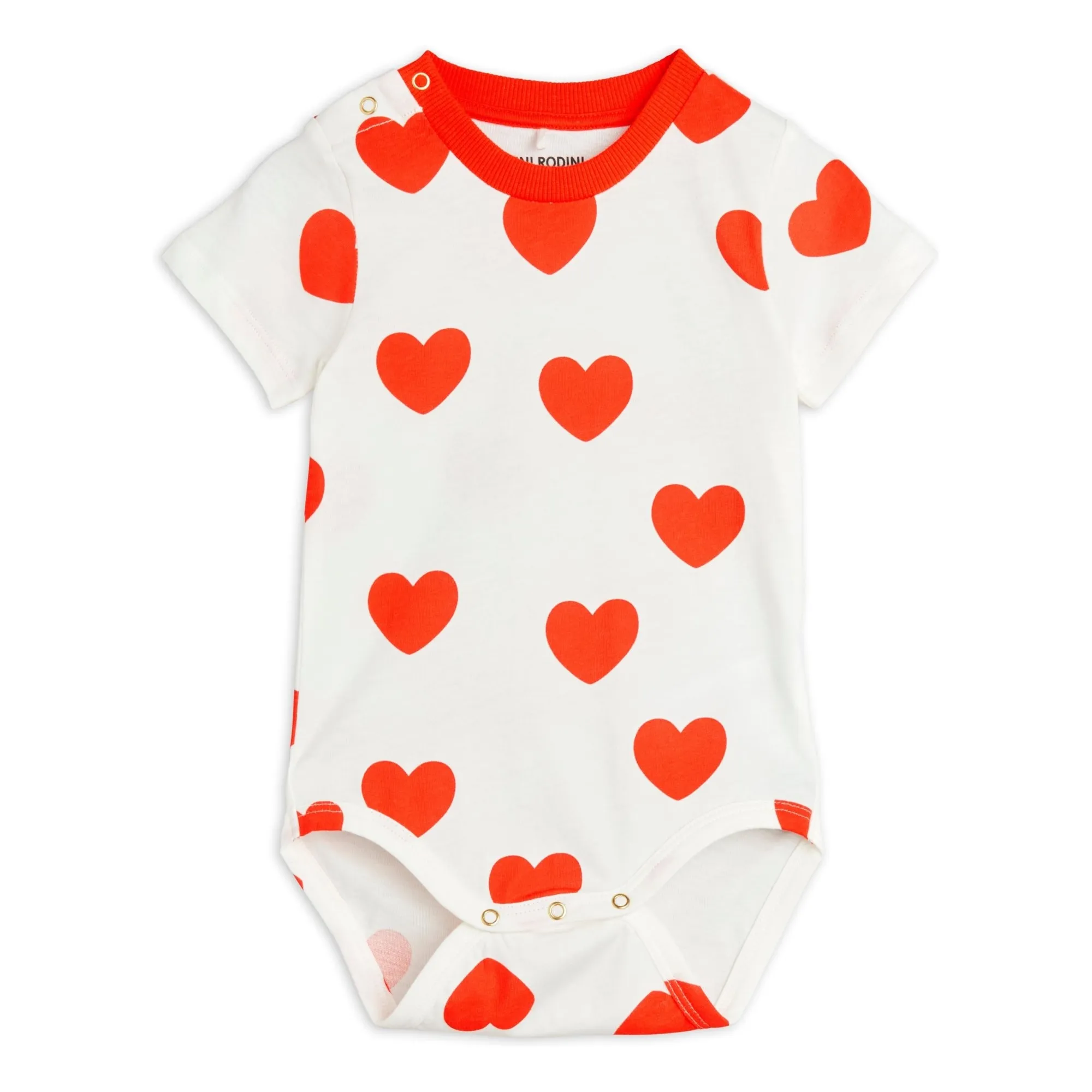 Mini Rodini Red Body Coeur Coton Bio