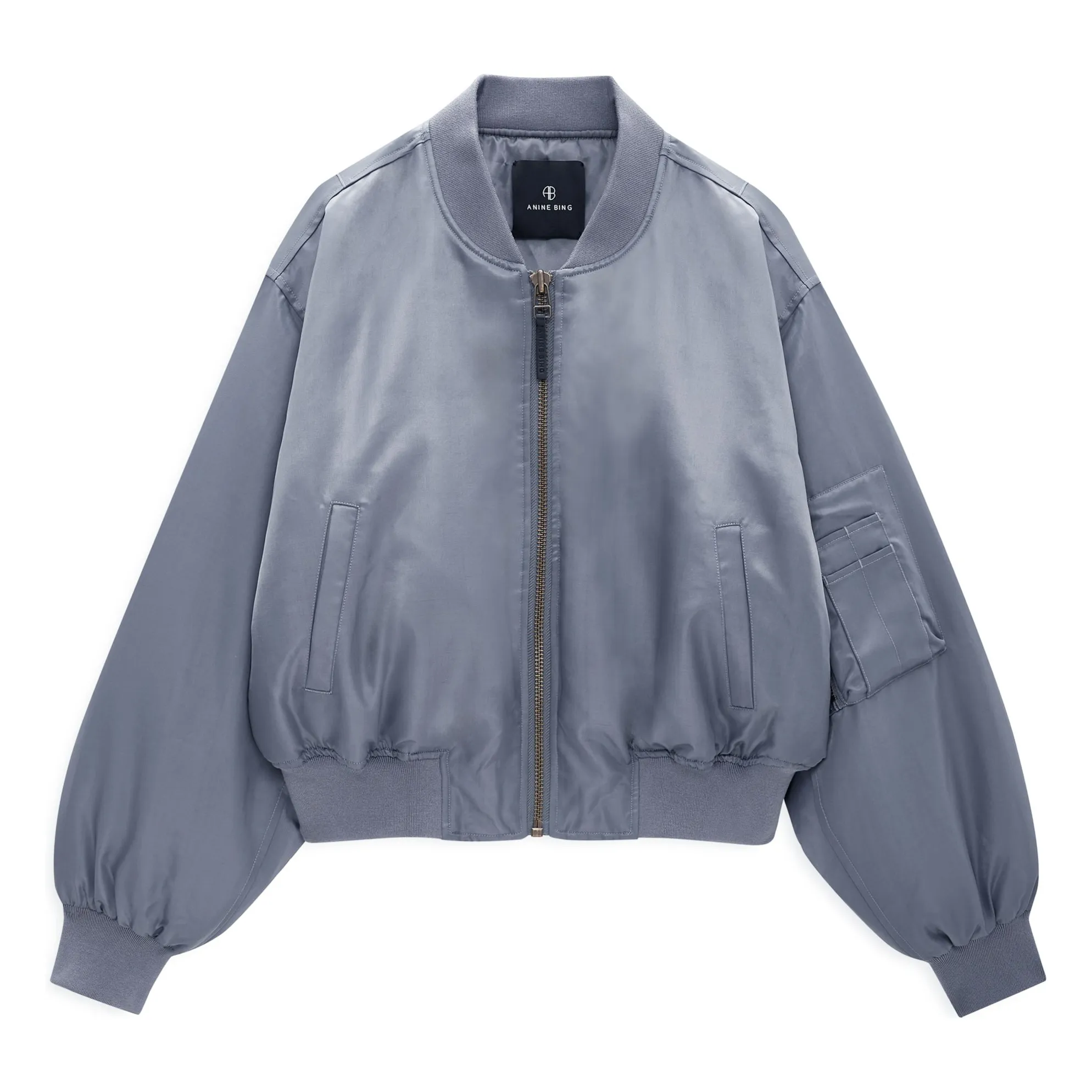 Anine Bing Grey Bomber Leon
