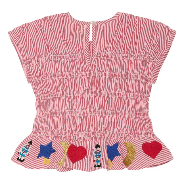 Top Smocké Sol Rayé - Colección Infantil | Rojo