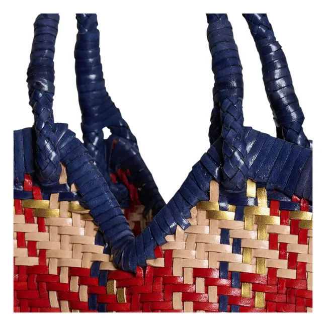 Handtasche Crudelia Kariert Leder | Blau