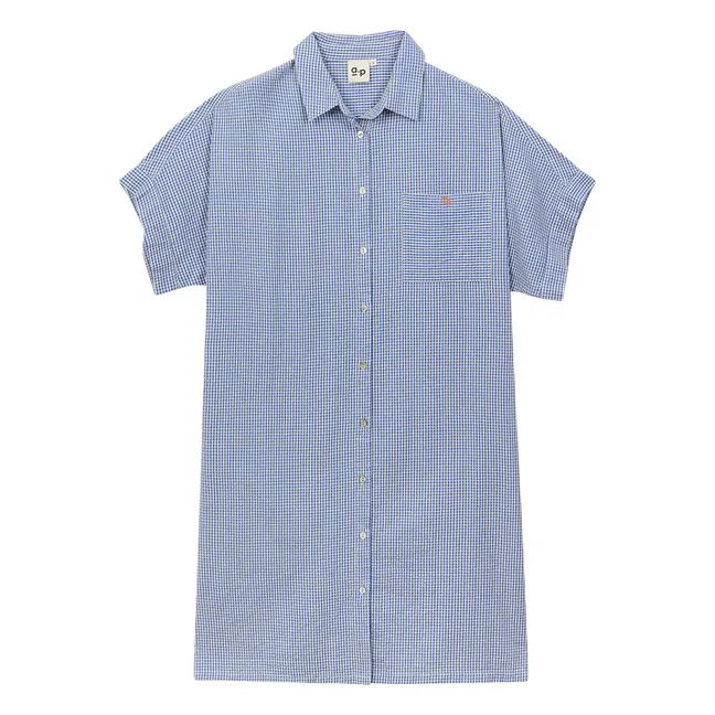 Cotton Gingham Shirt Dress | Blue Vichy Cotton