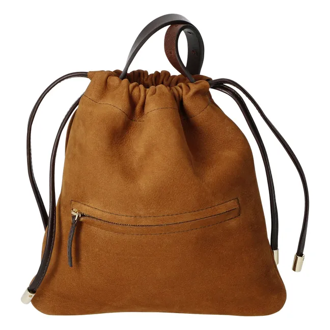 Bolso de piel Le Lerie Nabuk | Camel