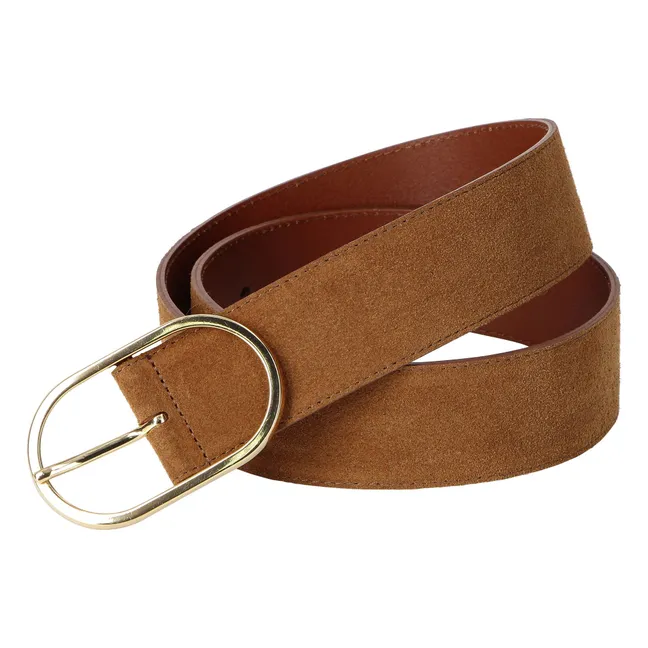 Ceinture La Paname Croûte de Cuir | Camel