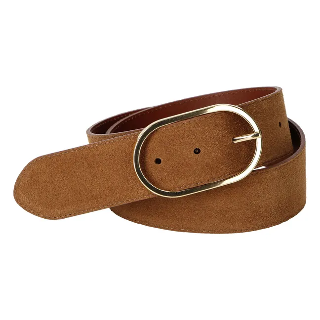 Ceinture La Paname Croûte de Cuir | Camel