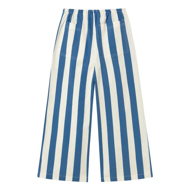 Pantalones de rayas de lino | Azul