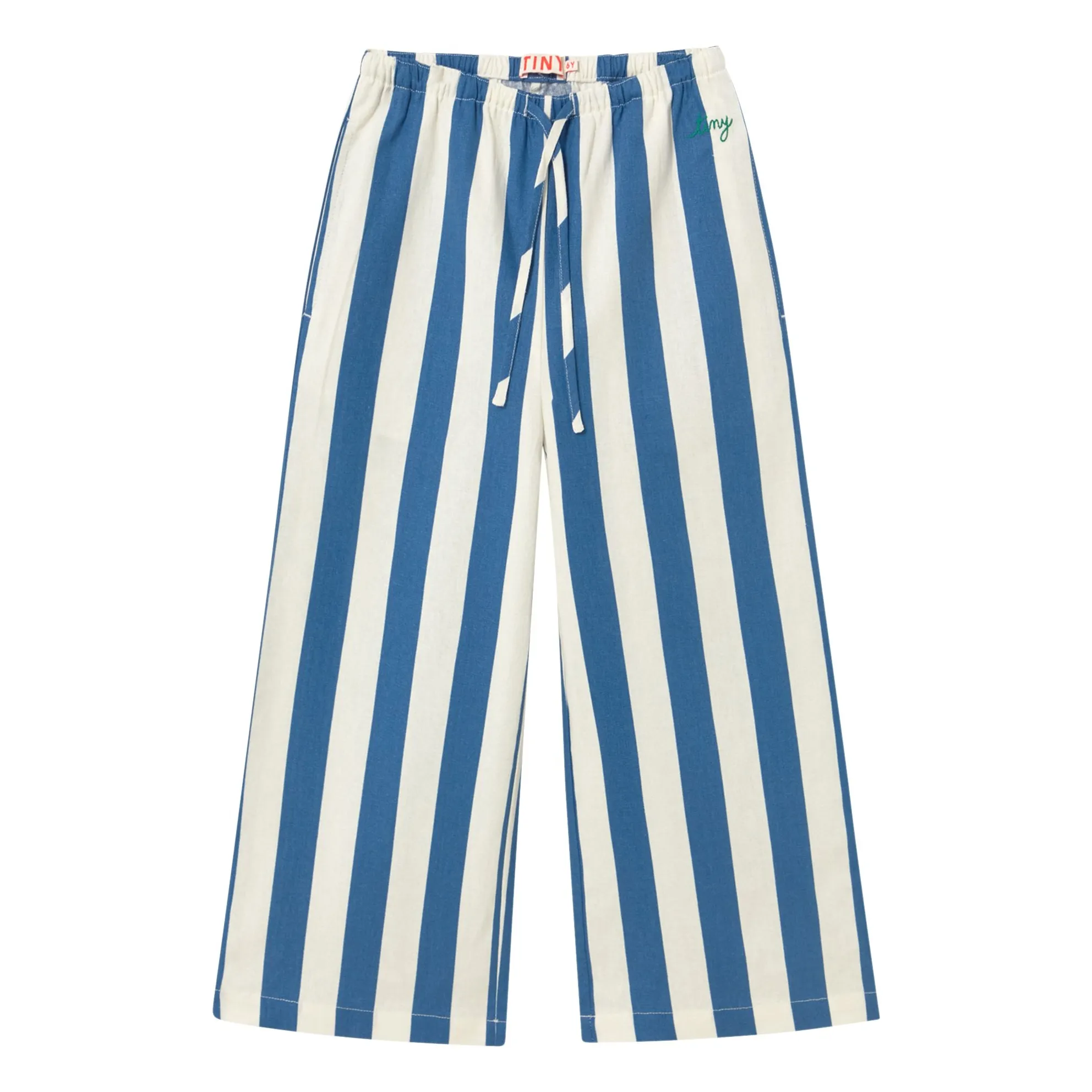 Tinycottons Blue Linen Striped Pants