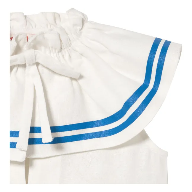 Body de lino con volantes | Blanco