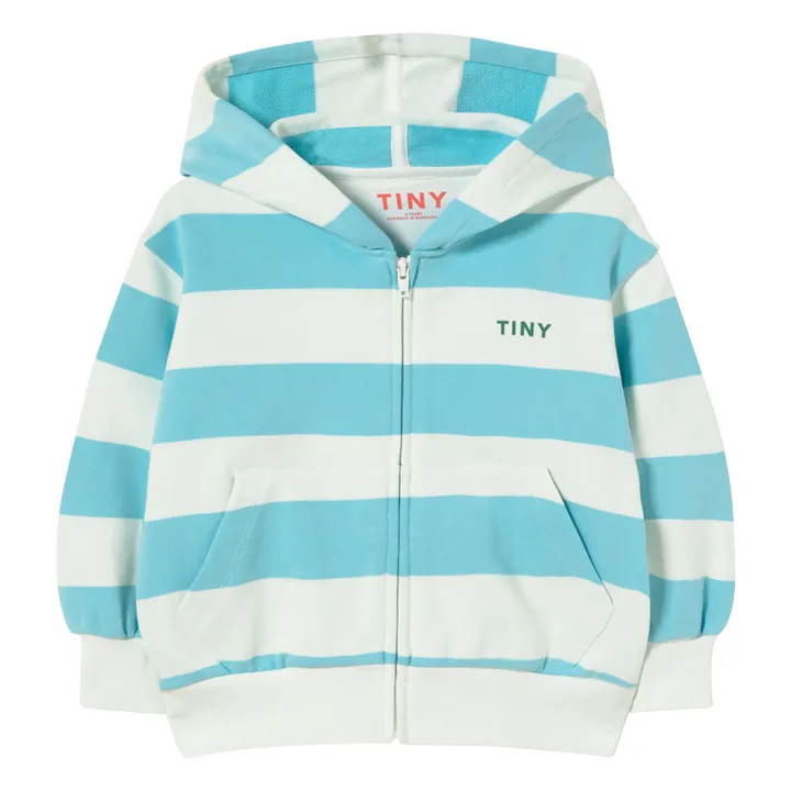 Sudadera a rayas de algodón orgánico | Azul Cielo- Imagen del producto n°0