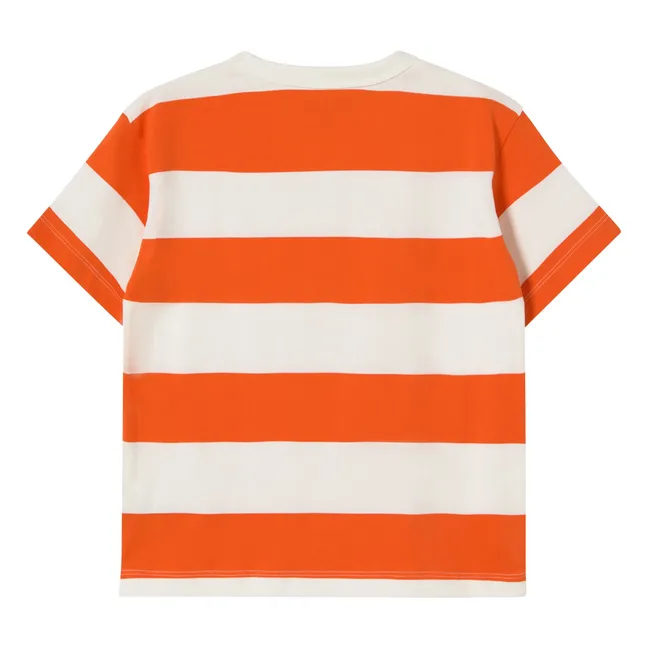 Camiseta de rayas de algodón ecológico | Rojo