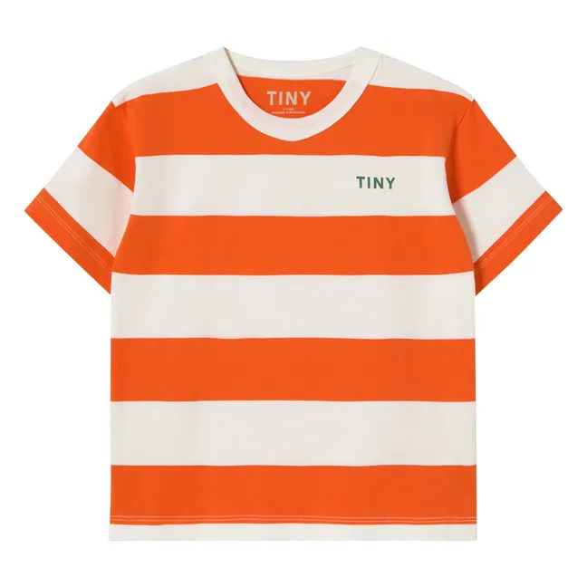 Gestreiftes T-Shirt aus Bio-Baumwolle | Rot