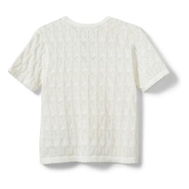 Cardigan Nœuds Manches Courtes Floriana | Blanc cassé