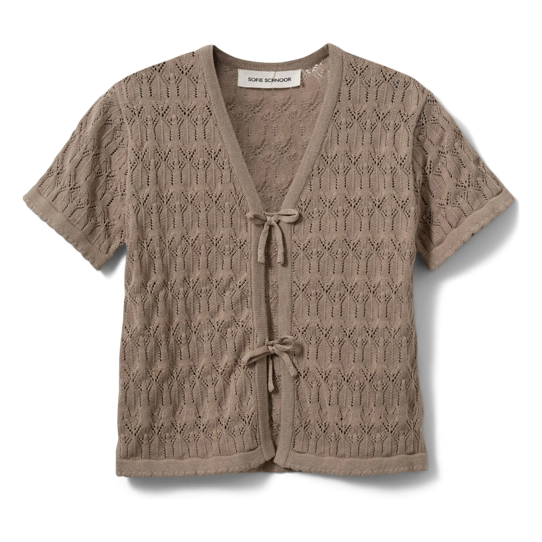 Floriana Chaqueta de manga corta anudada | Beige- Imagen del producto n°0